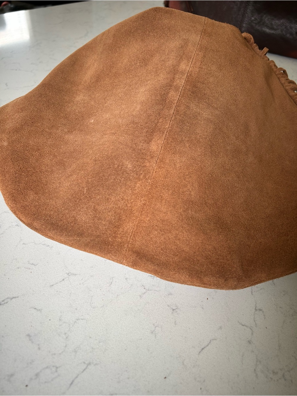 🍀Lucky Brand Nyra Suede Leather Fringe Tote Shoulder Bag in Rust Brown - Picture 12 of 16